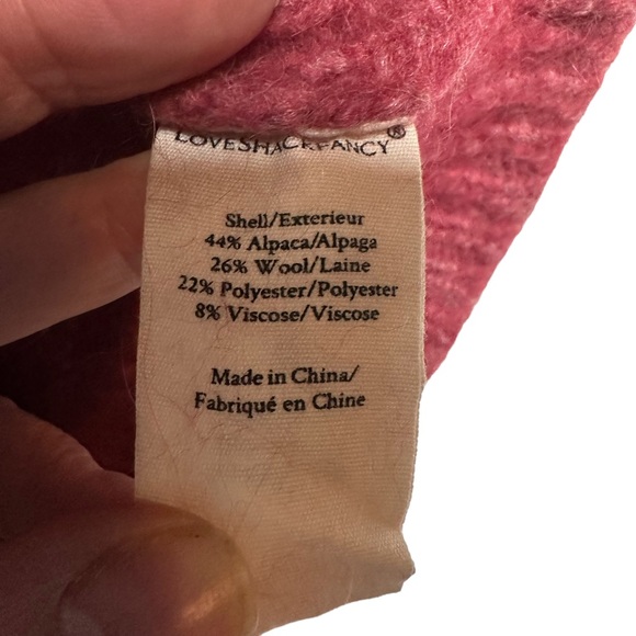 LoveShackFancy Kingston Rose Pink Fringe Sweater Alpaca Wool Sweater - Picture 12 of 16